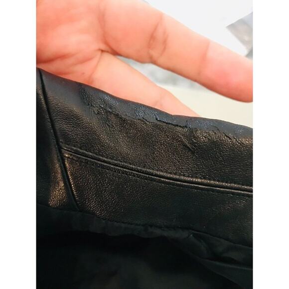 AKRIS Punto Blazer Jacket Wool Tweed Faux Leather Trim Knit Combo, 10 - Picture 12 of 12